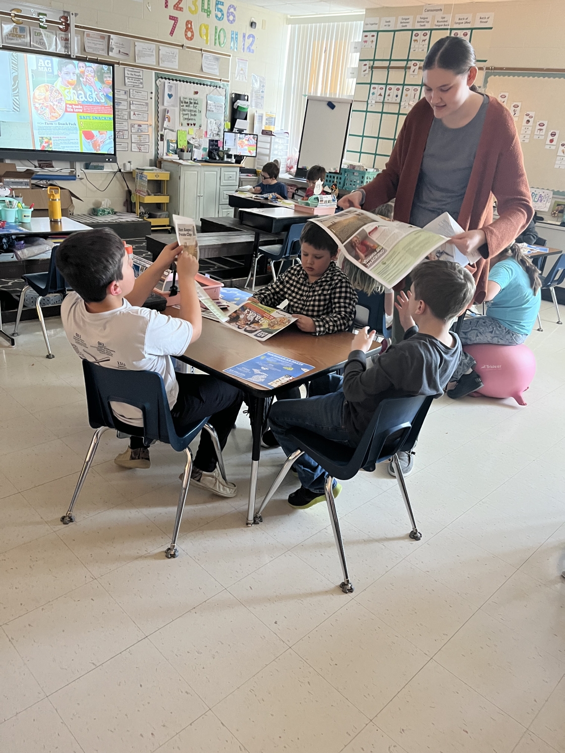 students learning